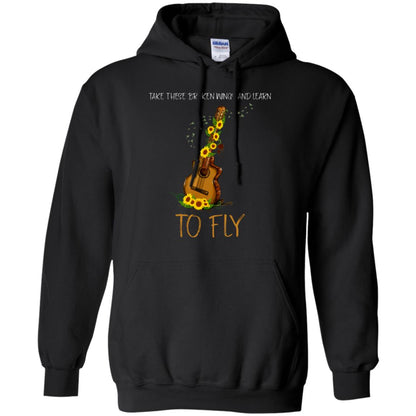 Take These Broken Wings And Learn To Fly Guitar Quote Shirt Black