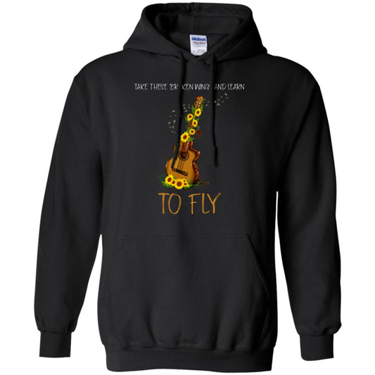 Take These Broken Wings And Learn To Fly Guitar Quote Shirt Black