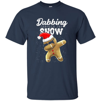 Dabbing Gingerbread T-shirt Dabbing Through The Snow Navy