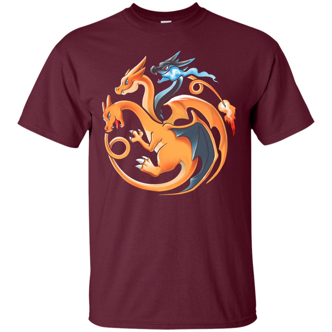Wistitee Fire Flying And Dragon Shirt Maroon
