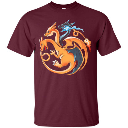 Wistitee Fire Flying And Dragon Shirt Maroon