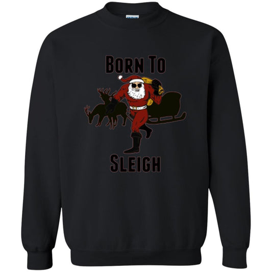 Christmas T-shirt Born To Sleigh T-shirt Black