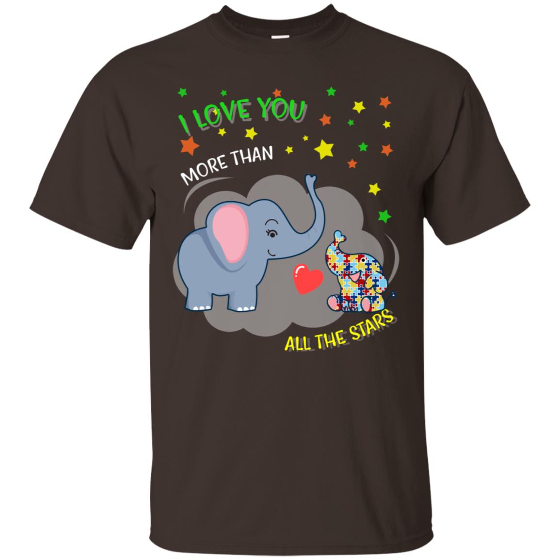 I Love You More Than All The Stars Autism Awareness Shirt Dark Chocolate