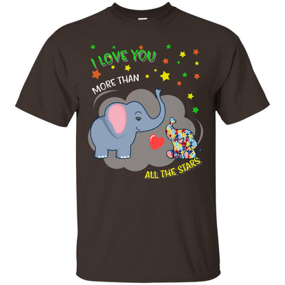 I Love You More Than All The Stars Autism Awareness Shirt Dark Chocolate