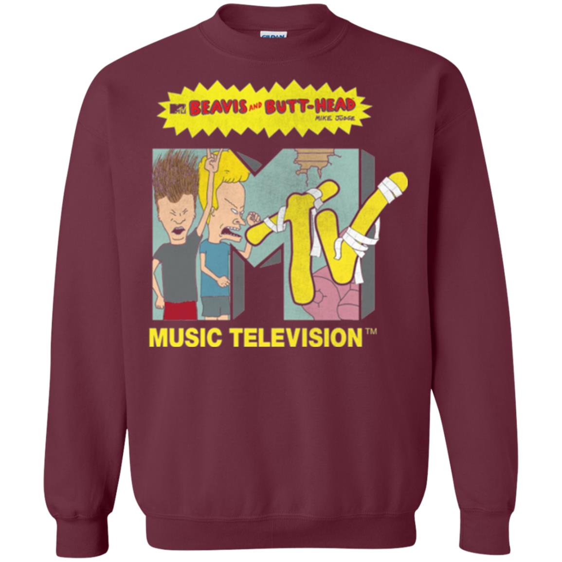 Mtv Logo T-shirt Beavis And Butt Head Maroon