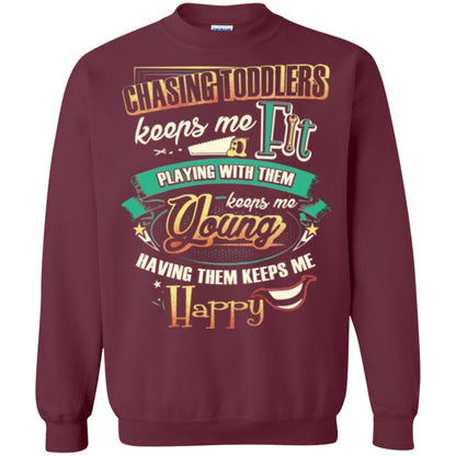 Chasing Toddlers Keeps Me Fit Shirt Maroon