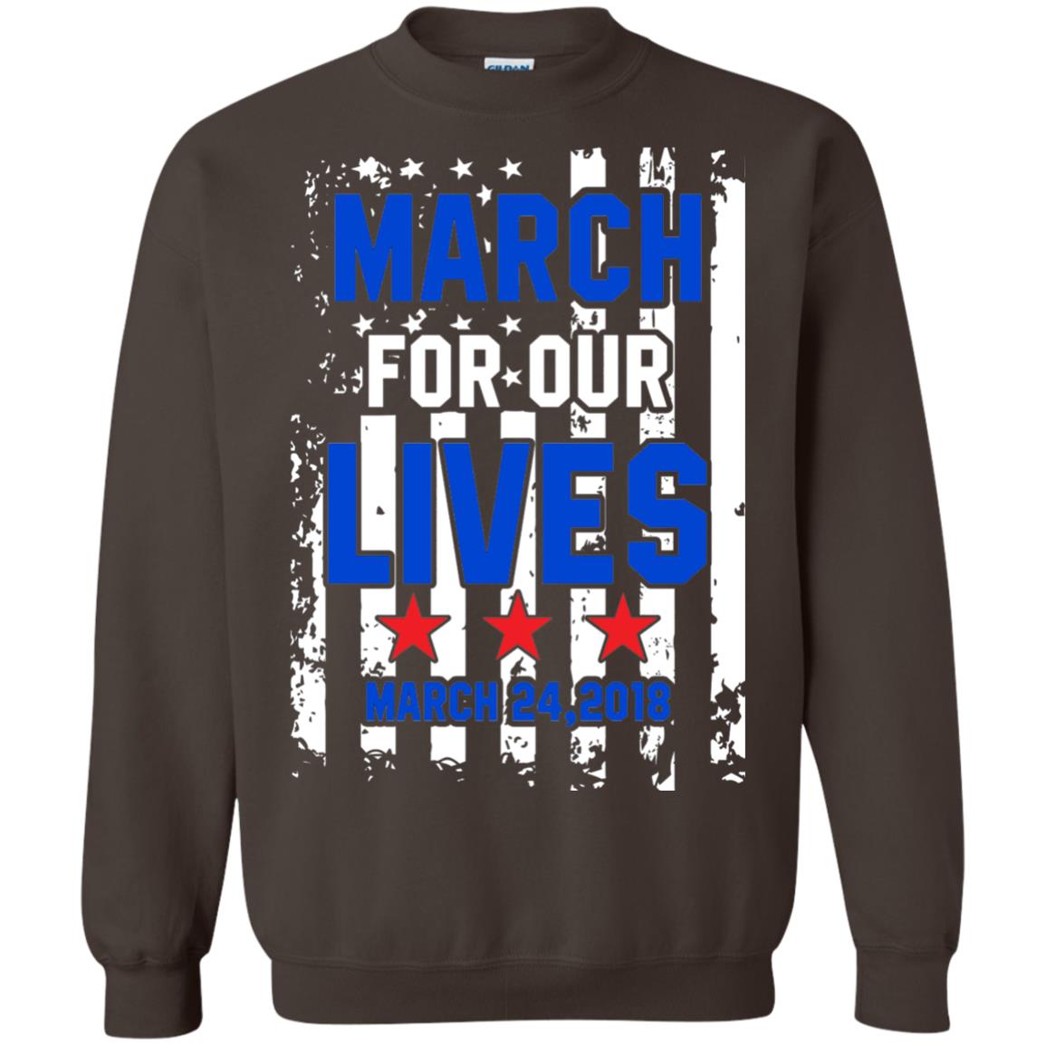 March For Our Lives With American Flag Gun Control T-shirt Dark Chocolate