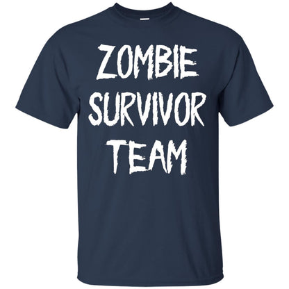 Zombie Lover T-shirt Zombie Survivor Team Navy