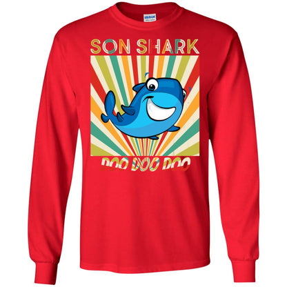 Son Shark Doo Doo Doo Family Shark Gift Shirt Red