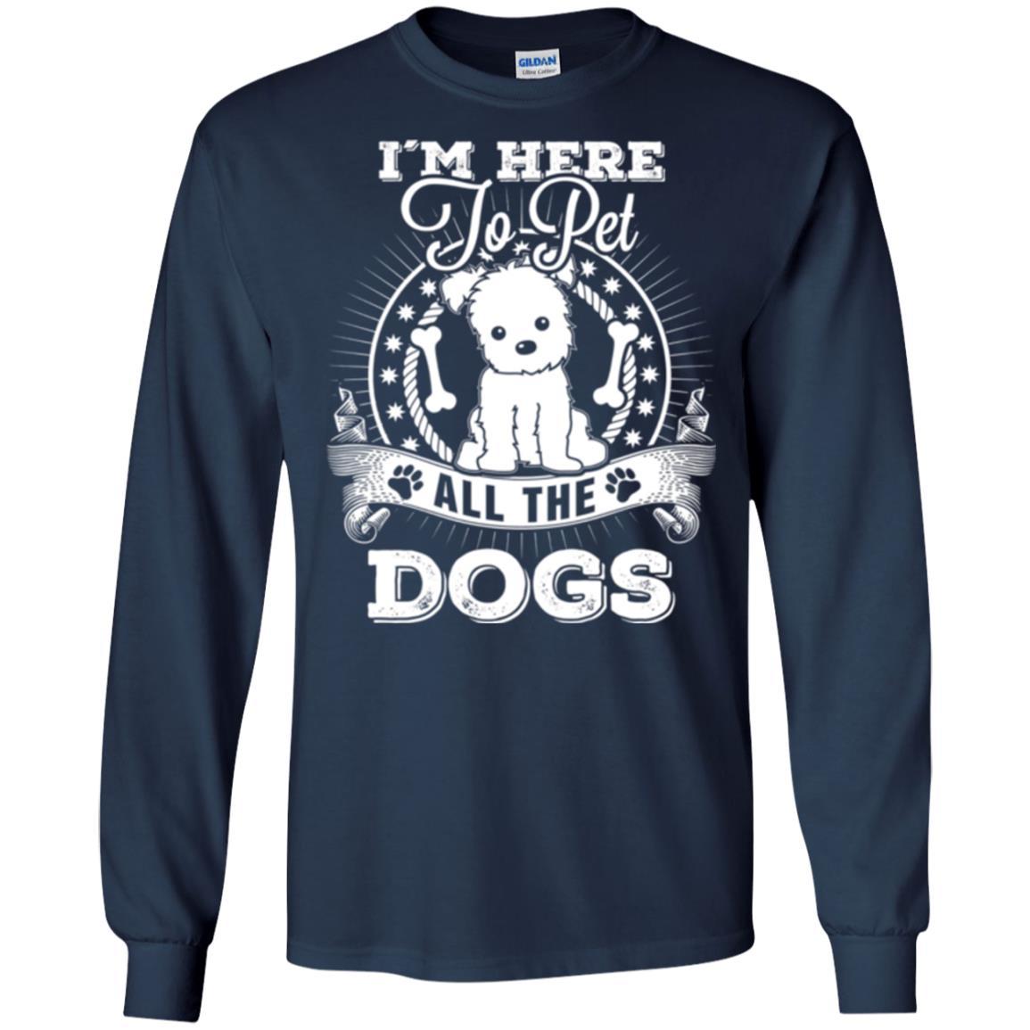 Dog Lover T-shirt I'm Here To Pet All The Dogs Navy