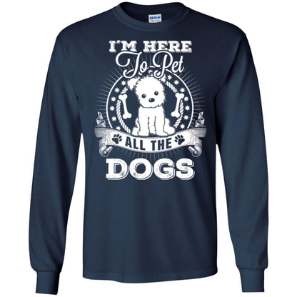 Dog Lover T-shirt I'm Here To Pet All The Dogs Navy