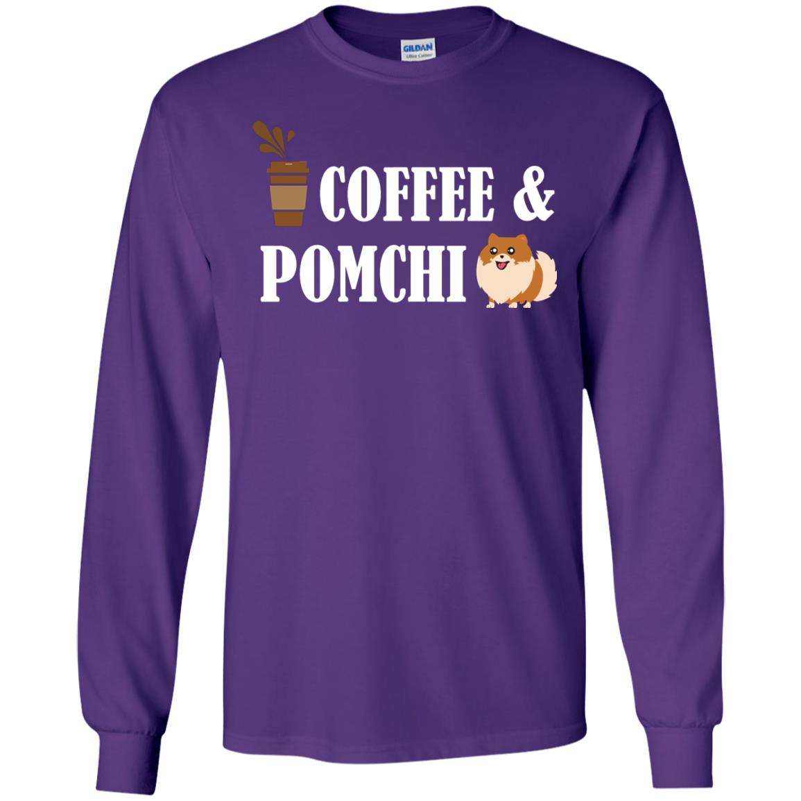 Coffee And Pomchi Lover Shirt Purple