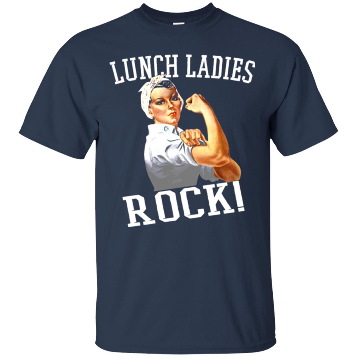 Lunch Ladies Rock Cafeteria Lunch Lady T-shirt Navy