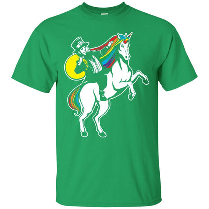 St Patrick Day Lepricorn Leprechaun Riding Unicorn T-shirt Irish Green
