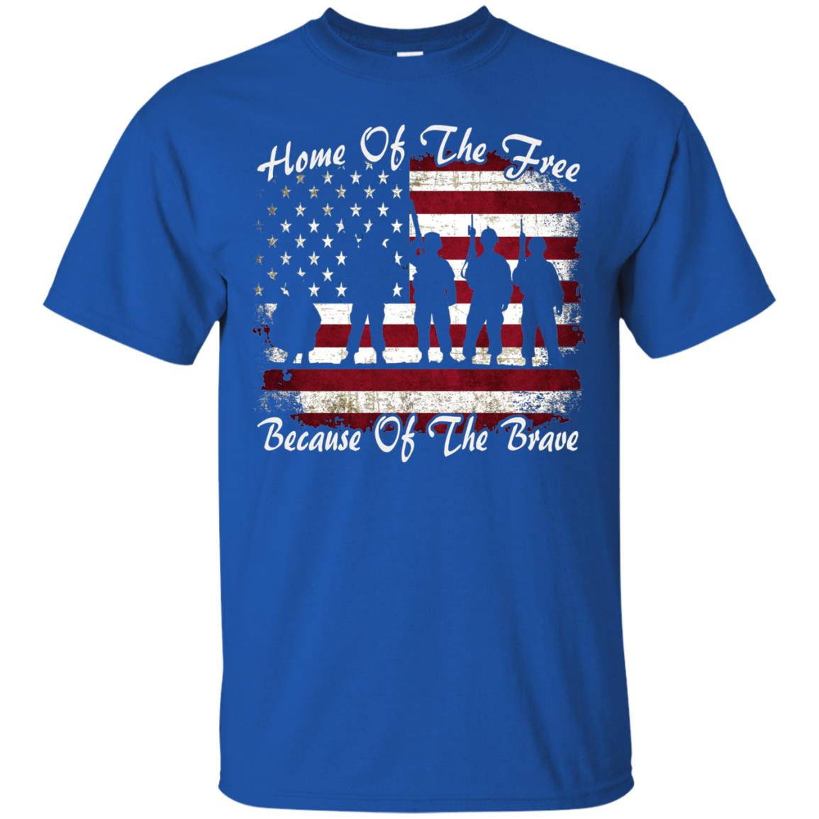 Home Of The Free Because Of The Brave Flag Military Shirt Royal