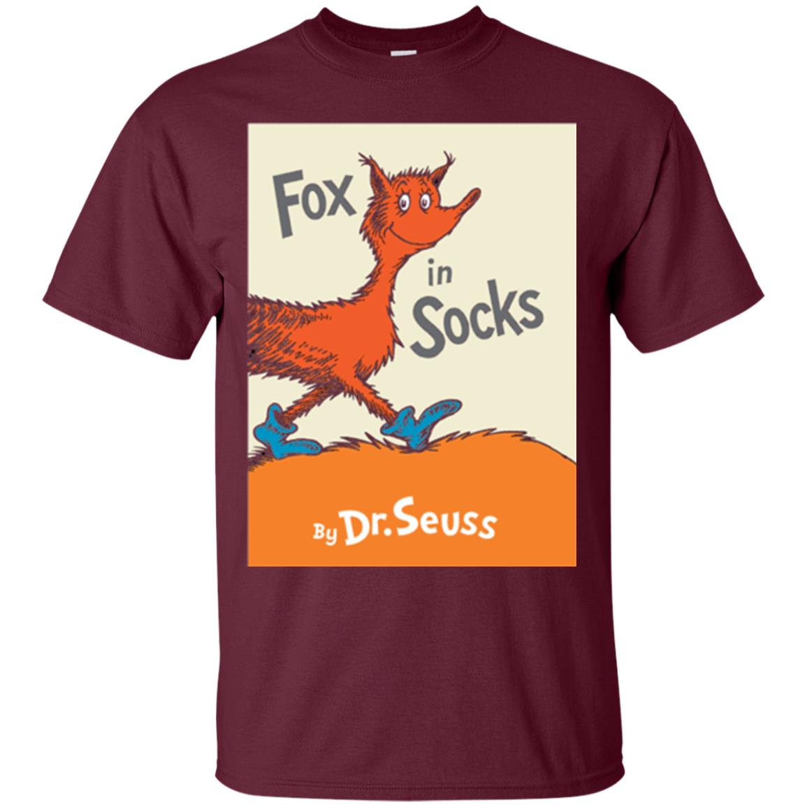 Dr. Seuss Fox In Socks Book Lover T-shirt Maroon