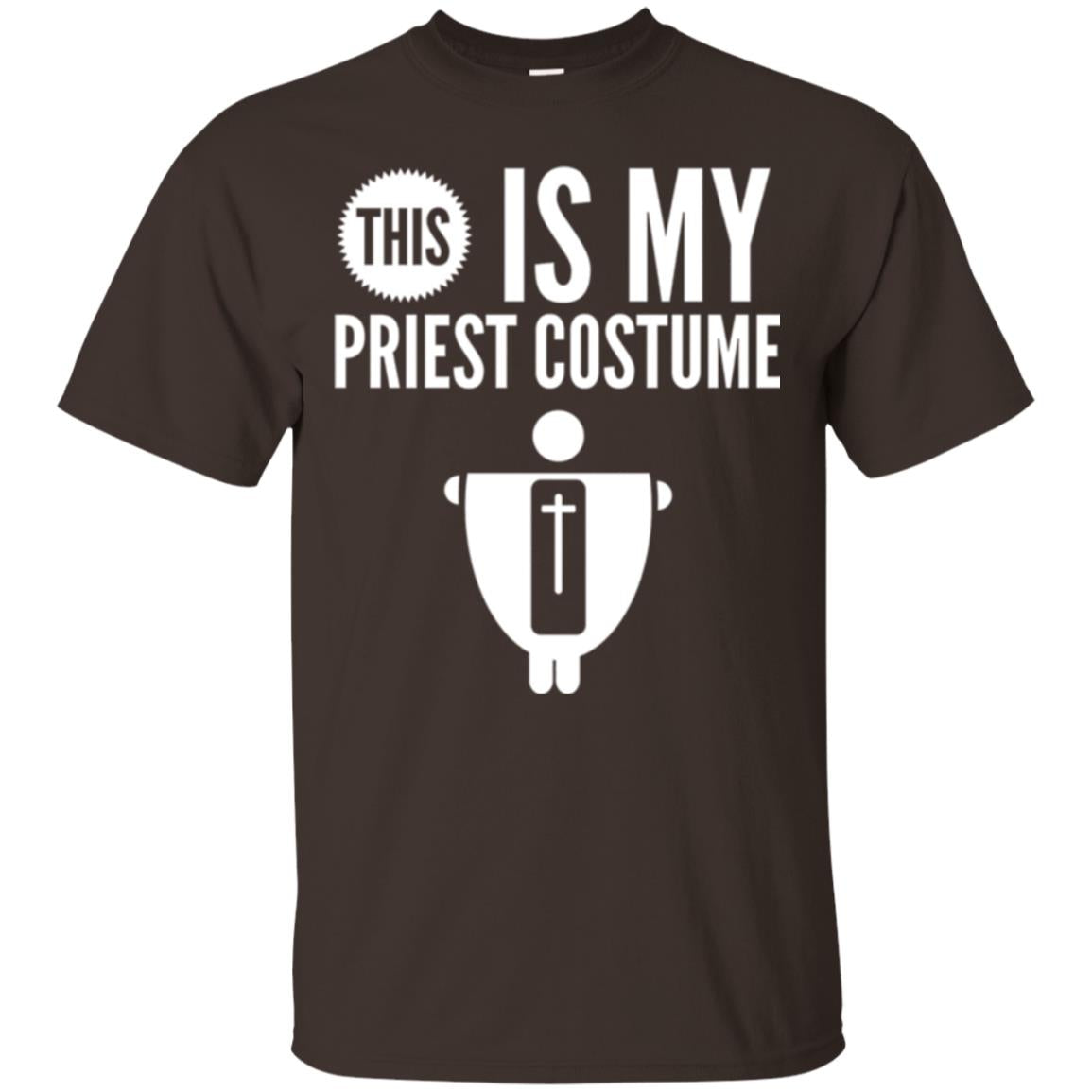 Halloween T-shirt This Is My Priest Dark Chocolate