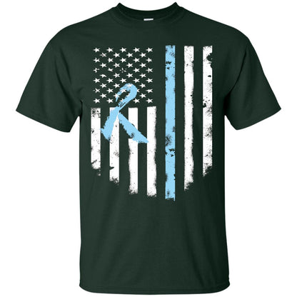 Ribbon American Flag Prostate Cancer Awareness Shirt Forest
