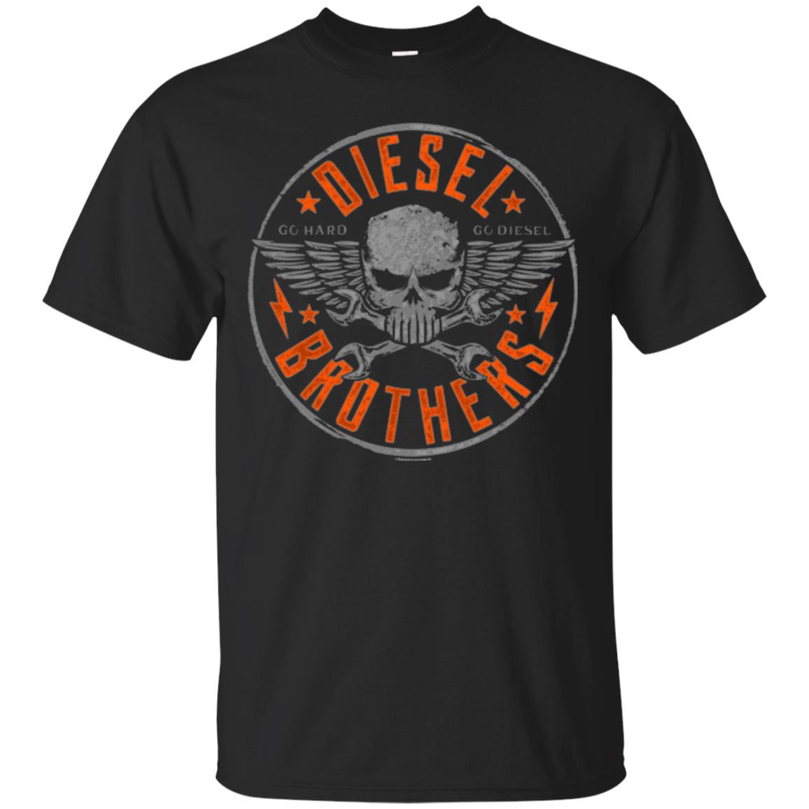 Skull Cross Wrench T-shirt Diesel Brothers Go Hard Go Diesel Black