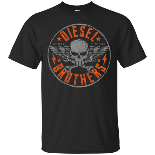 Skull Cross Wrench T-shirt Diesel Brothers Go Hard Go Diesel Black