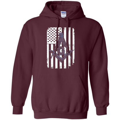 Freemason Usa Flag Logo Freemasonry America T-shirt Maroon
