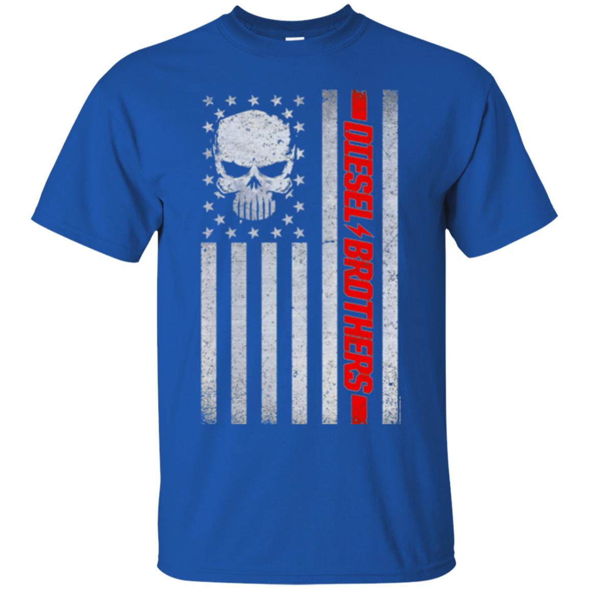 Grungy American Flag Skull T-shirt Diesel Brothers Royal
