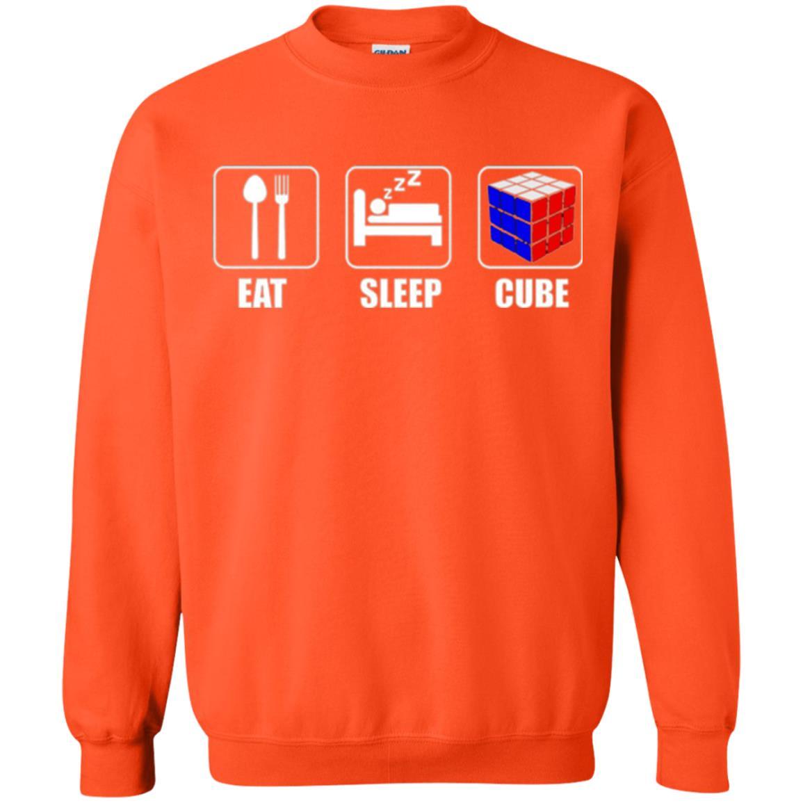 Rubik Lover T-shirt Eat Sleep Cube T-shirt Orange