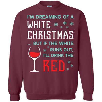 Christmas T-shirt I'm Dreaming Of A White Christmas Maroon