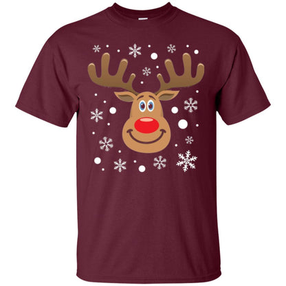 Christmas T-shirt Reindeer Merry Christmas Maroon