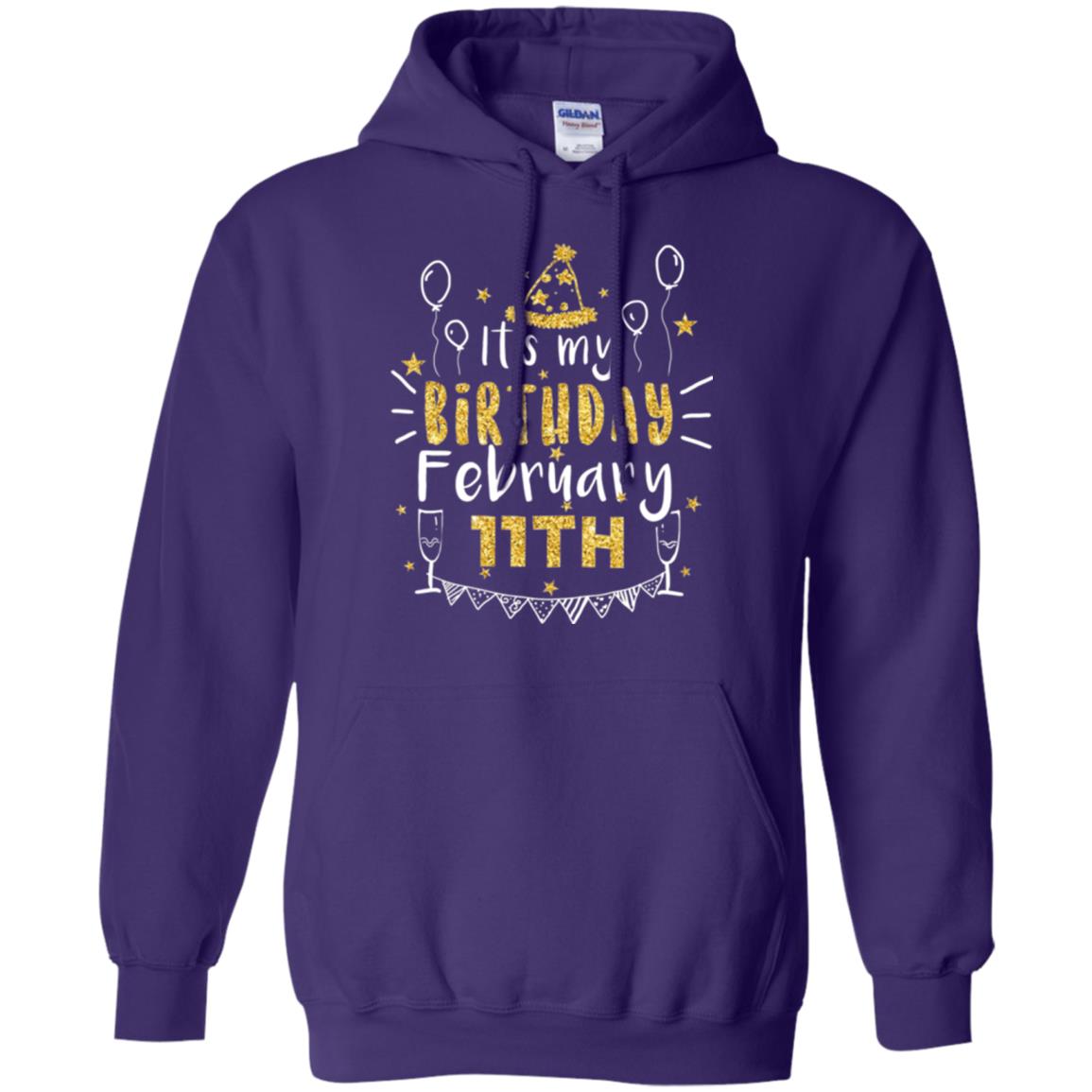 Birthday February 11th Party T-shirt It_s My Birthday Purple