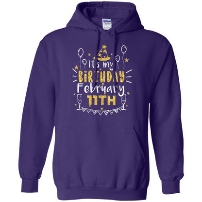 Birthday February 11th Party T-shirt It_s My Birthday Purple