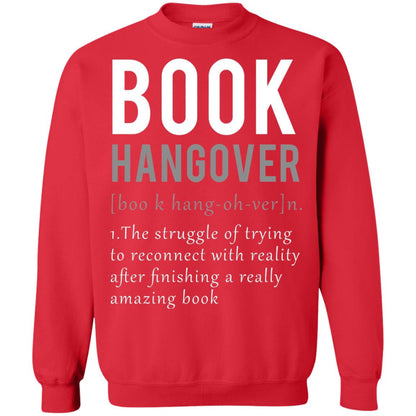 Book Hangover Definition Book Worm Reading Lover T-shirt Red