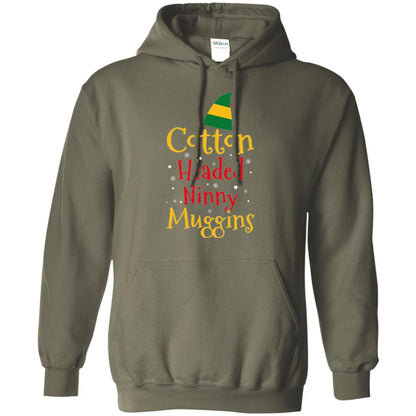 Funny Elf T-shirt Cotton Headed Ninny Muggins Military Green