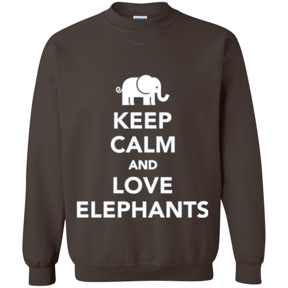 Elephant Lover T-shirt Keep Calm And Love Elephants T-shirt Dark Chocolate