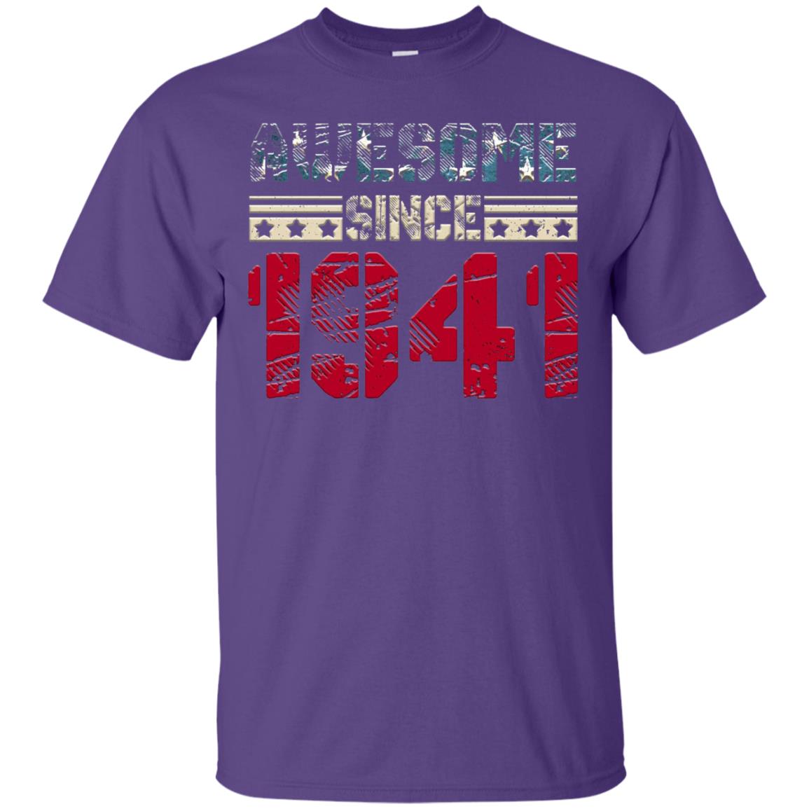 Awesome Since Legends Born In 1941 77 Years Old Birthday Shirt For Dad Or Papa Purple