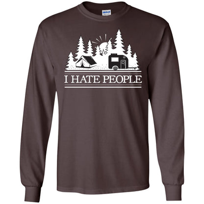 I Hate People Camping Lover Shirt Dark Chocolate