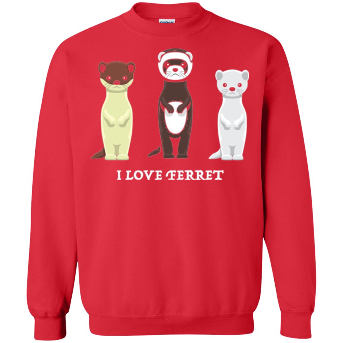 Ferret T-shirt I Love Ferret Red