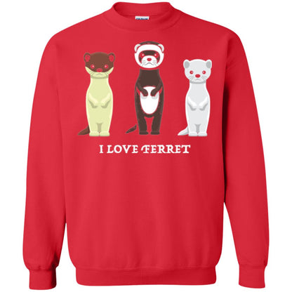Ferret T-shirt I Love Ferret Red
