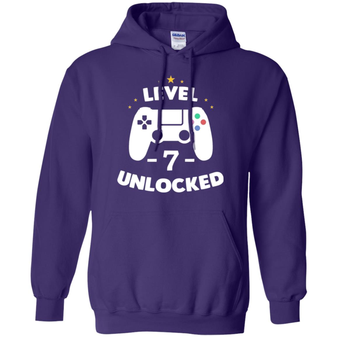 Senenth Birthday T-shirt Level 7 Unlocked Purple