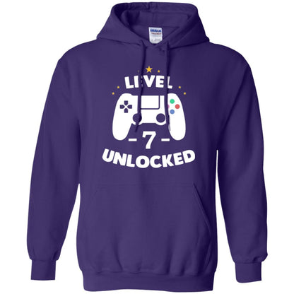 Senenth Birthday T-shirt Level 7 Unlocked Purple