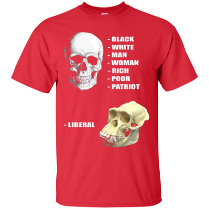 Funny Cool Skulls T-shirt Modern America Patriot Liberal Red