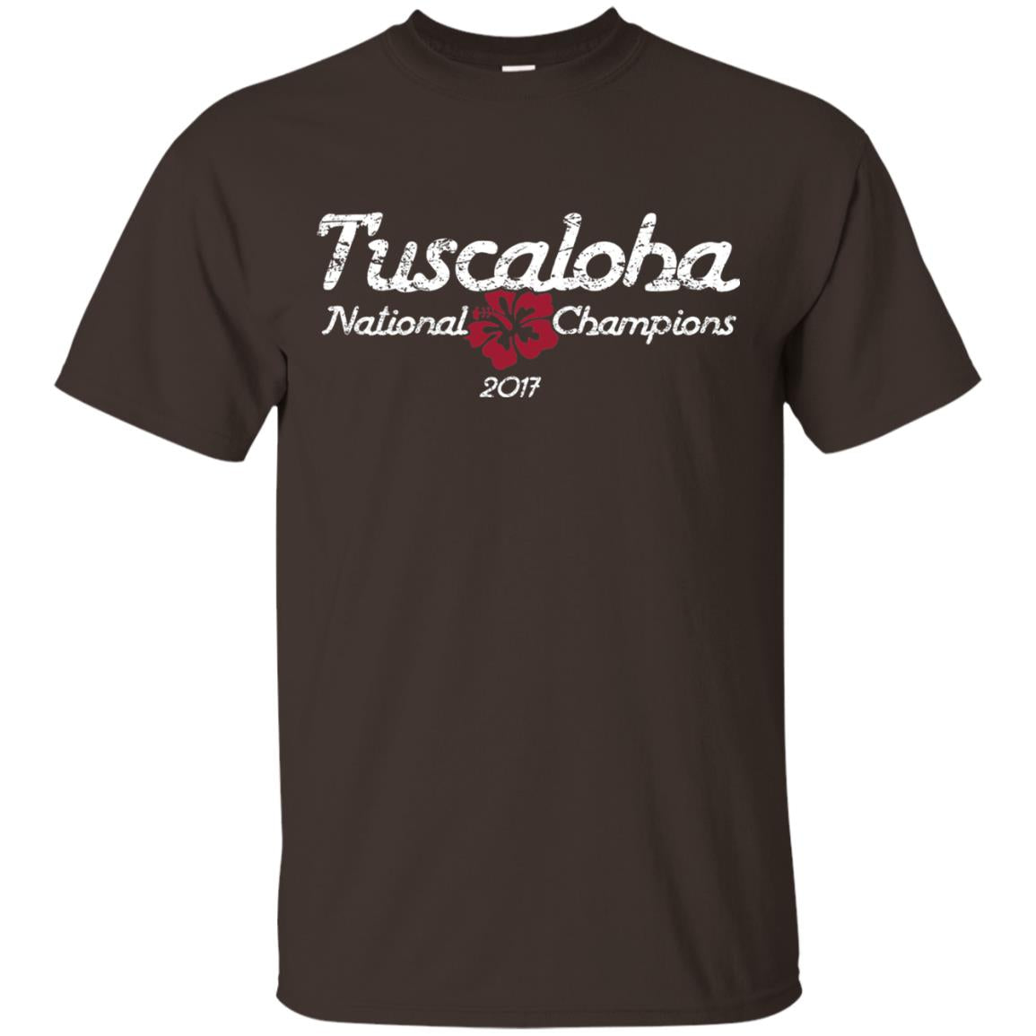 Football T-shirt Alabama Tuscaloha National Champions 2017 Dark Chocolate