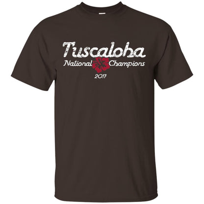 Football T-shirt Alabama Tuscaloha National Champions 2017 Dark Chocolate