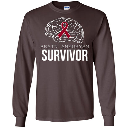 Brain Aneurysm Survivor T-shirt Dark Chocolate