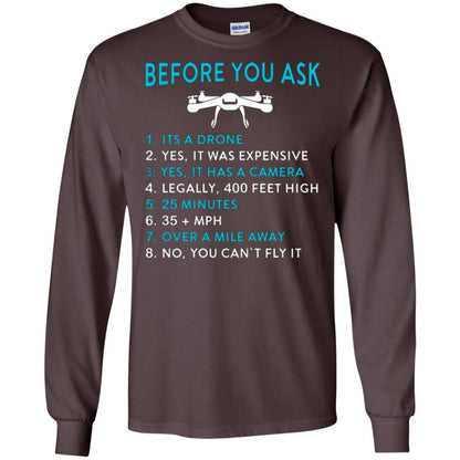 Funny Drone T-shirt Before You Ask Dark Chocolate