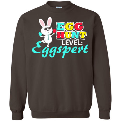 Egg Hunt Level Eggspert Easter Holiday T-shirt Dark Chocolate