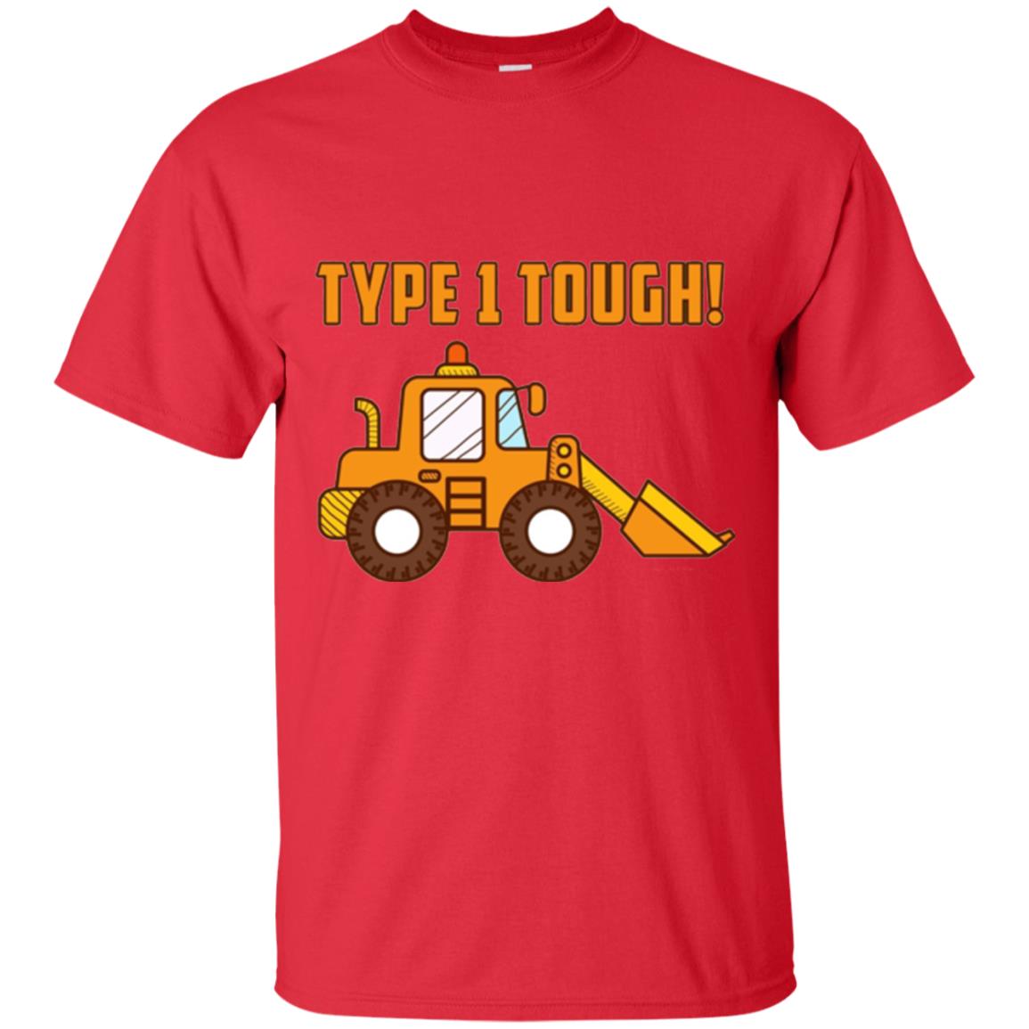 Type 1 Tough Bulldozer Diabetic Diabetes T-shirt Red
