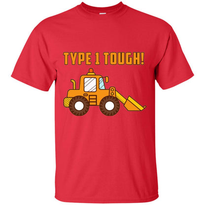 Type 1 Tough Bulldozer Diabetic Diabetes T-shirt Red