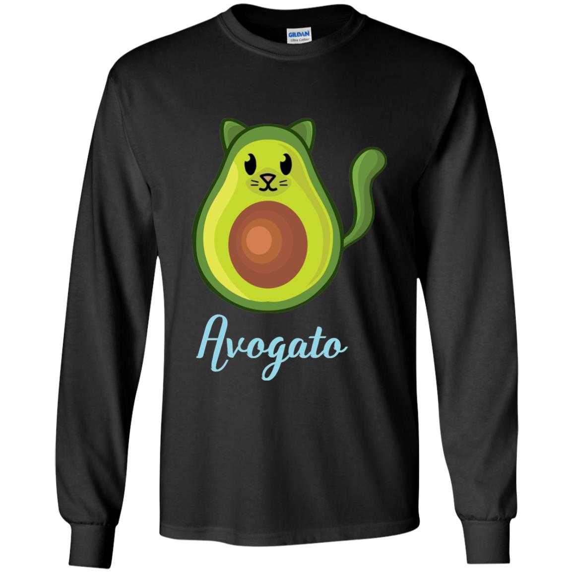 Avogato Avocado Cat Funny Avocato T-shirt Black