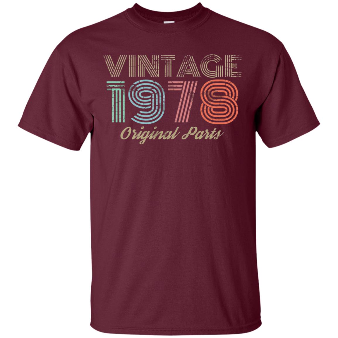 Vintage 1978 T-shirt Retro 70s 40th Birthday Maroon